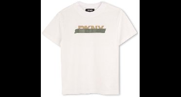Dkny D62434 T-shirt Met Korte Mouwen Wit 10 Years Jongens,Meisjes