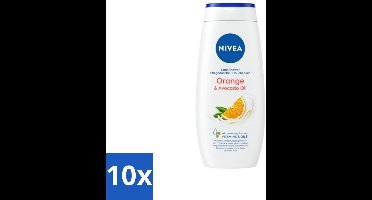 10 x Nivea - Douchegel - Orange - Voelbaar Gladde Huid - 250 ml - Douchegel - Huid Verzorgen - Bamboemelk - Sinaasappelgeur - Voelbaar Gladde Huid