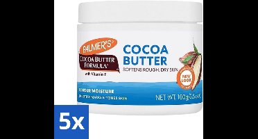 5 x Palmers - Huidverzorging - Cocoa Butter Formula Cream Jar - Intensieve Hydratatie - 200 g - Cacaoboter - Huidverzorging - Intensieve Hydratatie - Droge Huid - Huidherstel