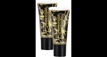 Widmann Glitter schmink - 2x - goud - 25 ml - glitterschmink - glitterverf - glittergel - bodypaint - make-up