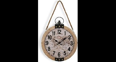 Muurklok Versa Mapamundi 40 x 6,5 x 47 cm Hout MDF