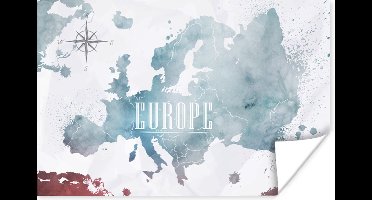 Poster Kaart - Europa - Olieverf - 30x20 cm