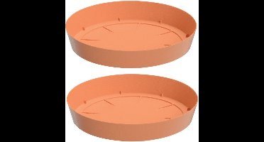 Prosperplast Opvangschaal/onderschaal voor bloempot/plantenpot - 6x - terracotta - rond - Dia 15,5 cm