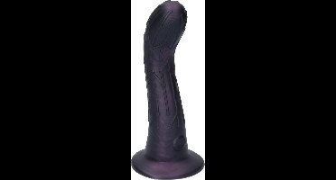 Ylva & Dite - Cryptodite - Siliconen G-spot / Anale dildo - Made in Holland - Donker Paars Metallic