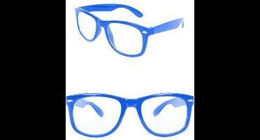 Blues brother bril blauw met blank glas