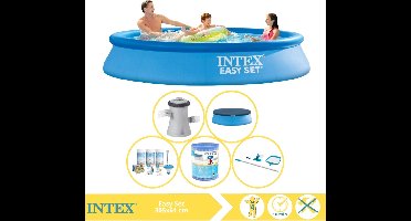 Intex Easy Set Zwembad - Opblaaszwembad - 305x61 cm - Inclusief Afdekzeil, Onderhoudspakket, Filter en Onderhoudsset