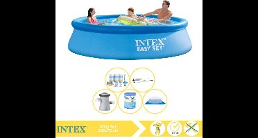 Intex Easy Set Zwembad - Opblaaszwembad - 305x76 cm - Inclusief Onderhoudspakket, Zwembadpomp, Filter, Grondzeil en Stofzuiger