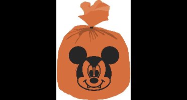 Procos Uitdeelzakjes Mickey Halloween Oranje 30 X 25 Cm 6 Stuks