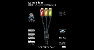 Afterglow HDMI Kabel 3X 1.80m Wii U + Xbox 360 + Xbox One + PS3 + PS4