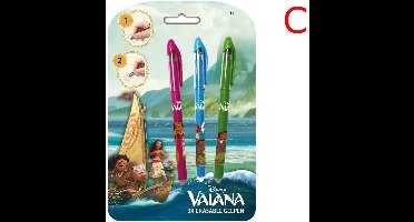 Disney Vaiana Uitwisbare Pen 3 Stuks