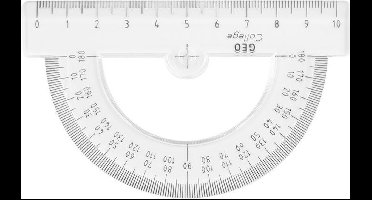 Aristo gradenboog - lengte 10cm - 0-180 graden - transparant - AR-23301