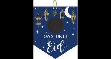 Amscan Krijtbord Eid Mubarak 38 Cm Blauw