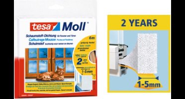 tesa UNIVERSAL 05412-00100-00 Afdichtingstape tesamoll Wit (l x b) 10 m x 9 mm 1 stuk(s)