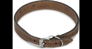 Beeztees leren halsband Cork. Bruin. 45 cm x 20 mm.