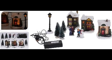 Nampook Kerstdorp - 10 delig - Met LED-verlichting