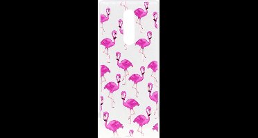 Shop4 - Sony Xperia 1 Hoesje - Zachte Back Case Flamingo's Transparant