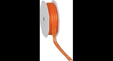 Satin edge Organzalint Oranje - 10 mm / 50 mtr.