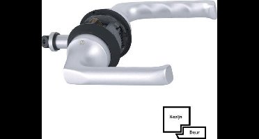 Deurkruk op rozet - Aluminium F1 - Aluminium - Hoppe - Hoppe Deurklink set HCS F1 naturel, opdek, standaard uitvoering (loop)
