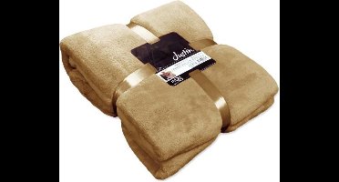 Unique Living Justin - Fleece - Plaid - 150x200 cm - Honey
