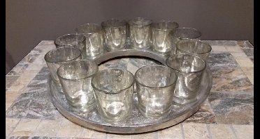 Waxinehouder - 12 stuks - Zilver - Ø 30 cm