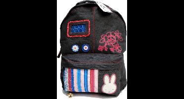 NIJNTJE Bollywood Rugzak Rugtas Grote School tas donkergrijs A4