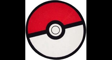 Pokemon - Vloerkleed - Rond - 80x80 cm - Rood/Wit