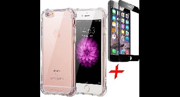 Hoesje geschikt voor iPhone 6s Plus / 6 Plus + Screenprotector Full-Screen - Transparant Shockproof Case - iCall