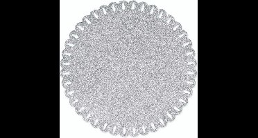 Unique Living | Placemat Xmas | Rond | Polyester | Grijs | Ø38cm