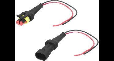 IP67 connector set - 20cm kabel - 12 tot 24 Volt - 2 pin superseal