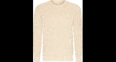 Mario Russo Rib Sweater - Trui Heren - Sweater Heren - Pullover heren - Beige/Ecru - L