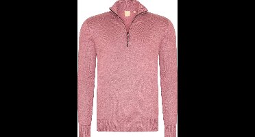 Mario Russo Half Zip Sweater - Trui Heren - Sweater Heren - Coltrui Heren - 3XL - Oud Roze