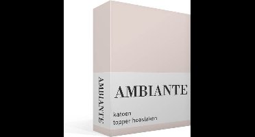 Ambiante Cotton Uni topper hoeslaken - Eenpersoons - Sand