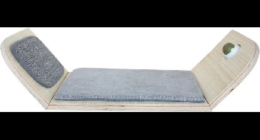 All For Paws Skywalk - Scratcher Lounge Bed With Catnip Ball - Wandkrabpaal - 40x9x29 cm Grijs