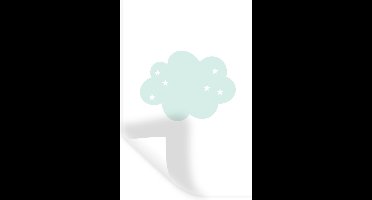 Muursticker kinderen - Muurstickers kinderkamer - Wolk - Sterretjes - Pastel - Kinderen - Baby - Decoratie voor kinderkamers - 20x30 cm - Zelfklevend behangpapier - Stickerfolie