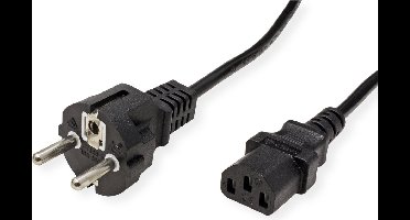 VALUE stroomkabel, recht IEC-Female, zwart, 0,6 m