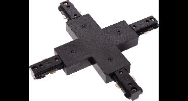 Lucide TRACK X-koppelstuk - 1-fase Railsysteem / Railverlichting - Zwart (Uitbreiding)