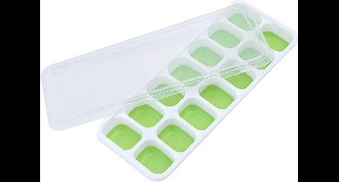 New Age Devi - Maak ijsblokjes als een pro met deze handige siliconen ijsblokjesvorm set - 2 Stuks Met deksel voor gemakkelijk opbergen en 14 ijsblokjes per keer In de kleur groen