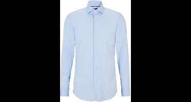 BOSS Hank slim fit overhemd - popeline - blauw - Strijkvriendelijk - Boordmaat: 42