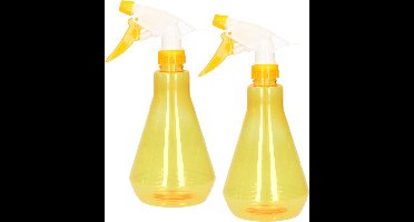 2x stuks plantenspuiten geel 500 ml kunststof - Waterverstuiver - Tuinartikelen
