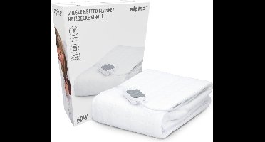 alpina Warmtedeken 1 Persoons - Elektrische Bovendeken - Onderdeken 3 Standen - Wasbare Elektrische Knuffeldeken - Warmte Deken Elektrisch - Elektrische Omslagdeken 80x150 cm - Wit
