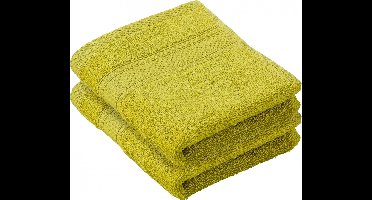 De Witte Lietaer Gastendoekje Stephanie Warm Olive - 30 x 50 cm - 2 stuks - Groen - Katoen