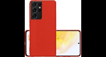 Hoesje - Geschikt voor Samsung Galaxy S21 Ultra - Sterk & Shockproof - Hoes Cover - Siliconen Case - Rood