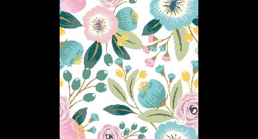 Duni Servetten Blossoms 3-laags 33 X 33 Cm Papier Blauw 20 Stuks