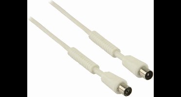 Nedis CSGP40010WT50 Coaxkabel 100 Db Iec (coax) Male - Iec (coax) Female 5,0 M Wit