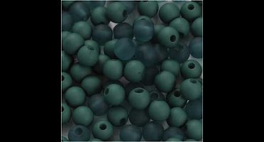 Plastic Kralen, d 6 mm, gatgrootte 2 mm, ca. 150 stuk, flessengroen, 40 gr