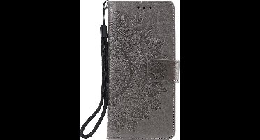 Shop4 - Samsung Galaxy M51 Hoesje - Wallet Case Mandala Patroon Grijs