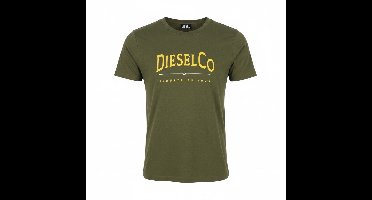Diesel T-diego-boss Heren T-shirtgroen Tricot Ronde Hals Korte Mouw - XL