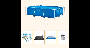 Intex Rond Opblaasbaar Easy Set Zwembad - 183 x 51 cm - Rood - Krab - Inclusief Onderhoudspakket - Solar Mat - Grondzeil - Zwembadfilterpomp - 5-delig