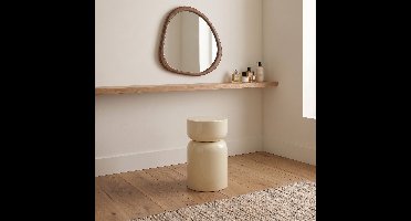 Zones Bijzettafel Crème Hoogglans Metaal - Elegant & Compact