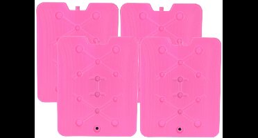 Excellent Houseware Koelelement Ice Pack - 4x - roze - plat - polyethyleen - 900 gram - 32 x 25 x 1 cm - schijf